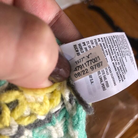 NWT American Eagle Mock Neck Printed Sweater Green Size S Cozy Warm - Picture 10 of 10